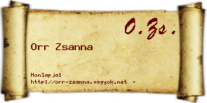 Orr Zsanna névjegykártya